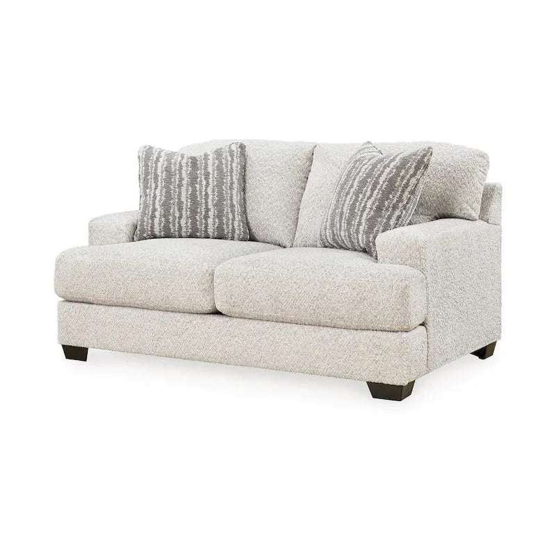68 Inch Loveseat Oversized Light Gray Polyester Upholstered Sofa