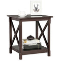 Yaheetech X Design Wood Coffee Side End Table with Storage Shelf