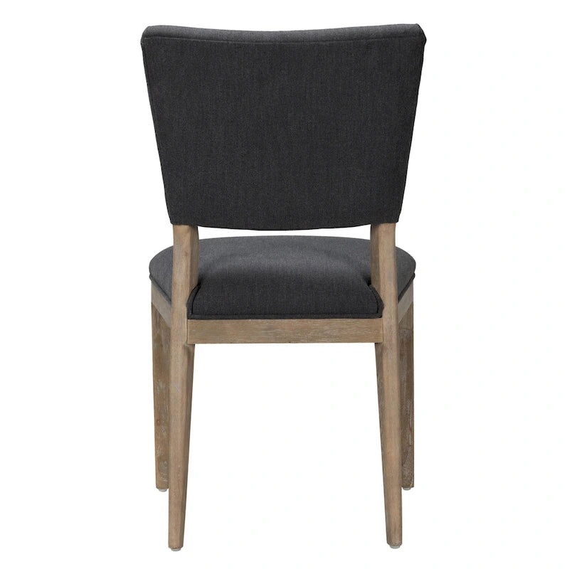 Upholstered Dining Chair Mid-Century Modern Linen Blend Wood Legs