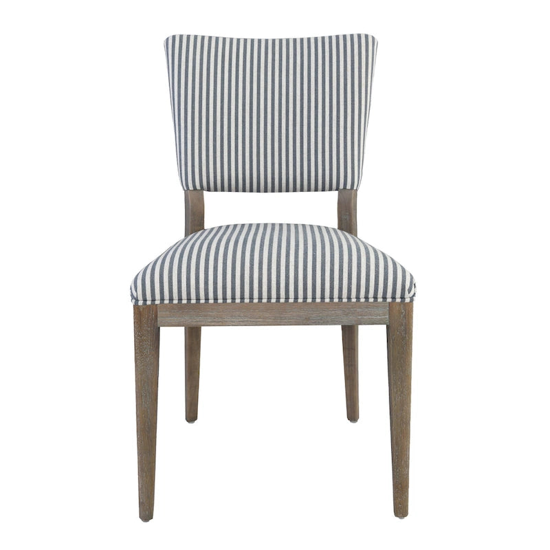 Upholstered Dining Chair Mid-Century Modern Linen Blend Wood Legs