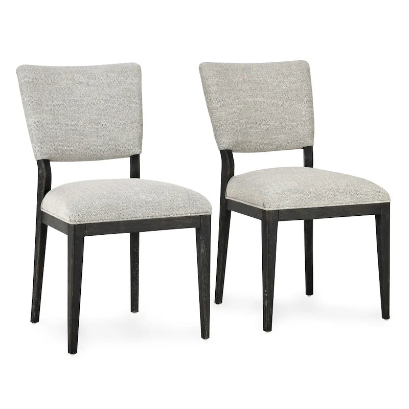 Upholstered Dining Chair Mid-Century Modern Linen Blend Wood Legs