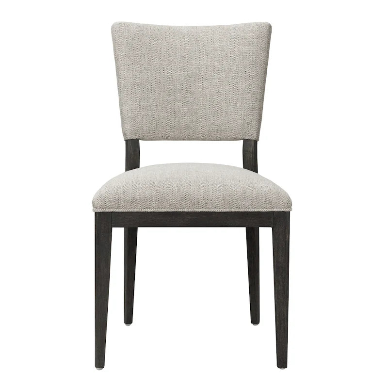 Upholstered Dining Chair Mid-Century Modern Linen Blend Wood Legs