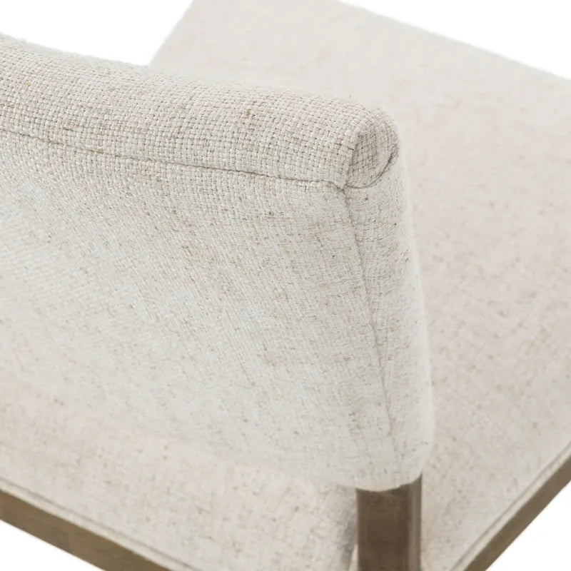Upholstered Dining Chair Mid-Century Modern Linen Blend Wood Legs