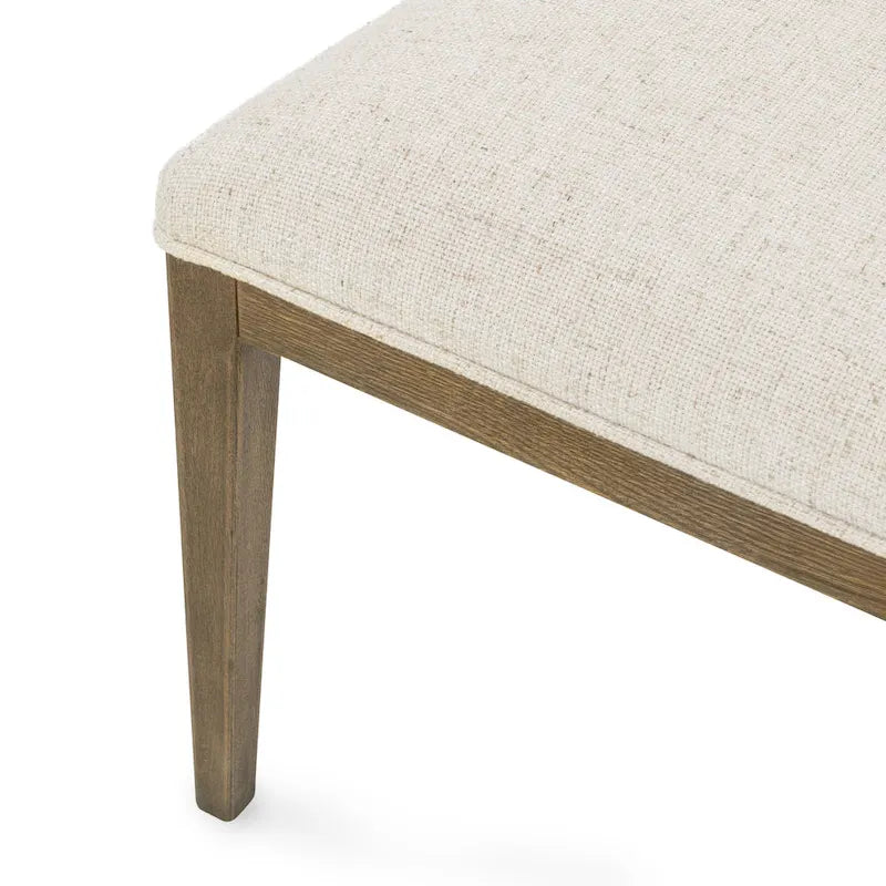Upholstered Dining Chair Mid-Century Modern Linen Blend Wood Legs