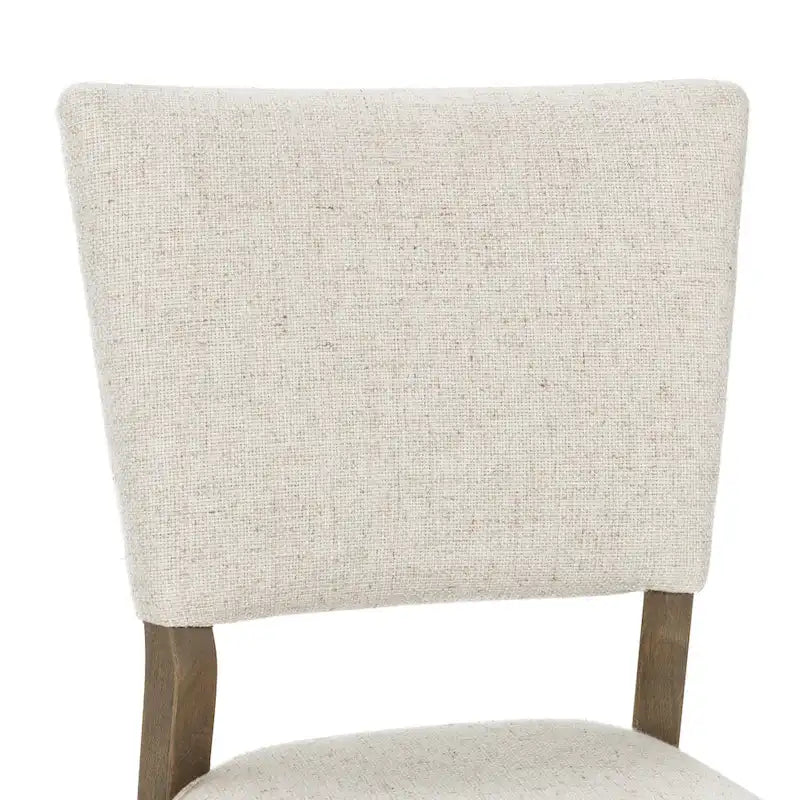 Upholstered Dining Chair Mid-Century Modern Linen Blend Wood Legs
