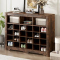 24 Shoe Cubby Console Shoe Cabinet with Curved Base Versatile Sideboard for Hallway Bedroom Living Room