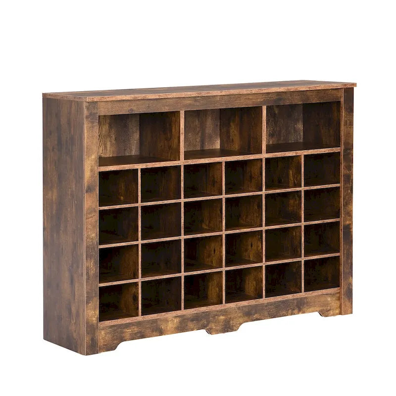 24 Shoe Cubby Console Shoe Cabinet with Curved Base Versatile Sideboard for Hallway Bedroom Living Room