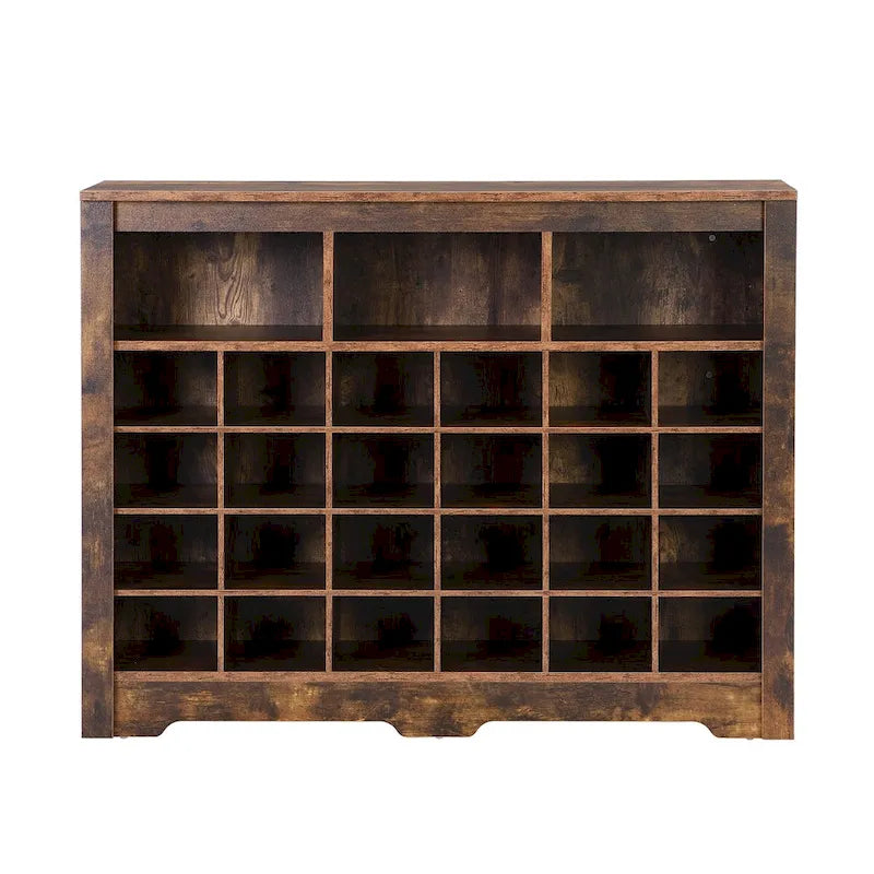 24 Shoe Cubby Console Shoe Cabinet with Curved Base Versatile Sideboard for Hallway Bedroom Living Room