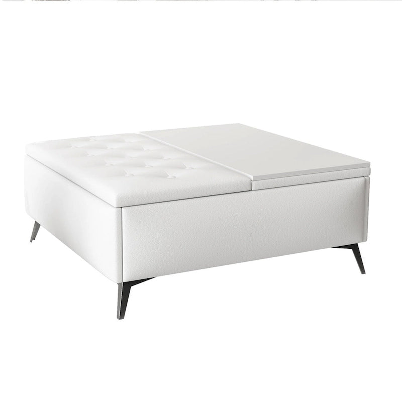 35 inch Wide Square Storage Ottoman Coffee Table with Lift Top