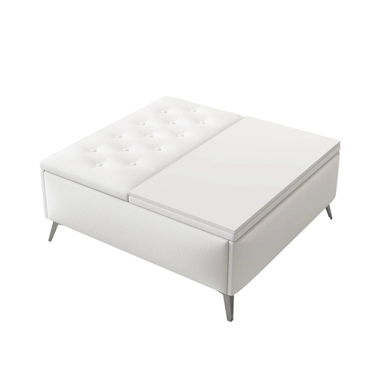 35 inch Wide Square Storage Ottoman Coffee Table with Lift Top